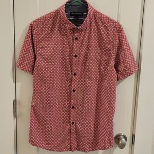 Mizzen + Main Leeward Short-Sleeve Button-Up Shirt - Pink Seashell AOP - Medium